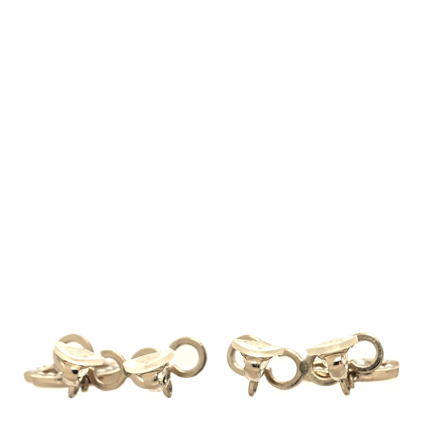 Metal Pearl CC Coco Climber Clip On Earrings Gold