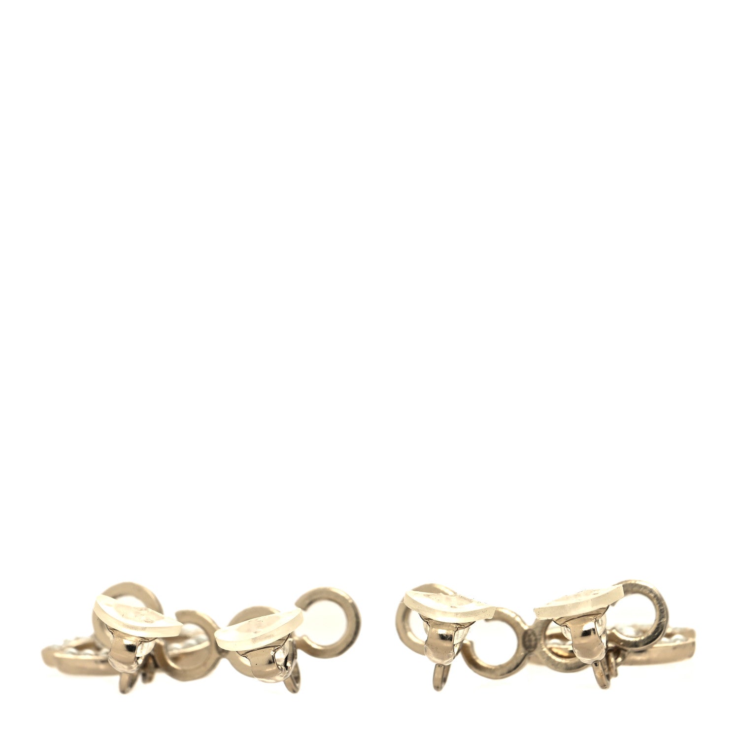 Chanel Metal Pearl CC Coco Climber Clip On Earrings Gold 3 of 4