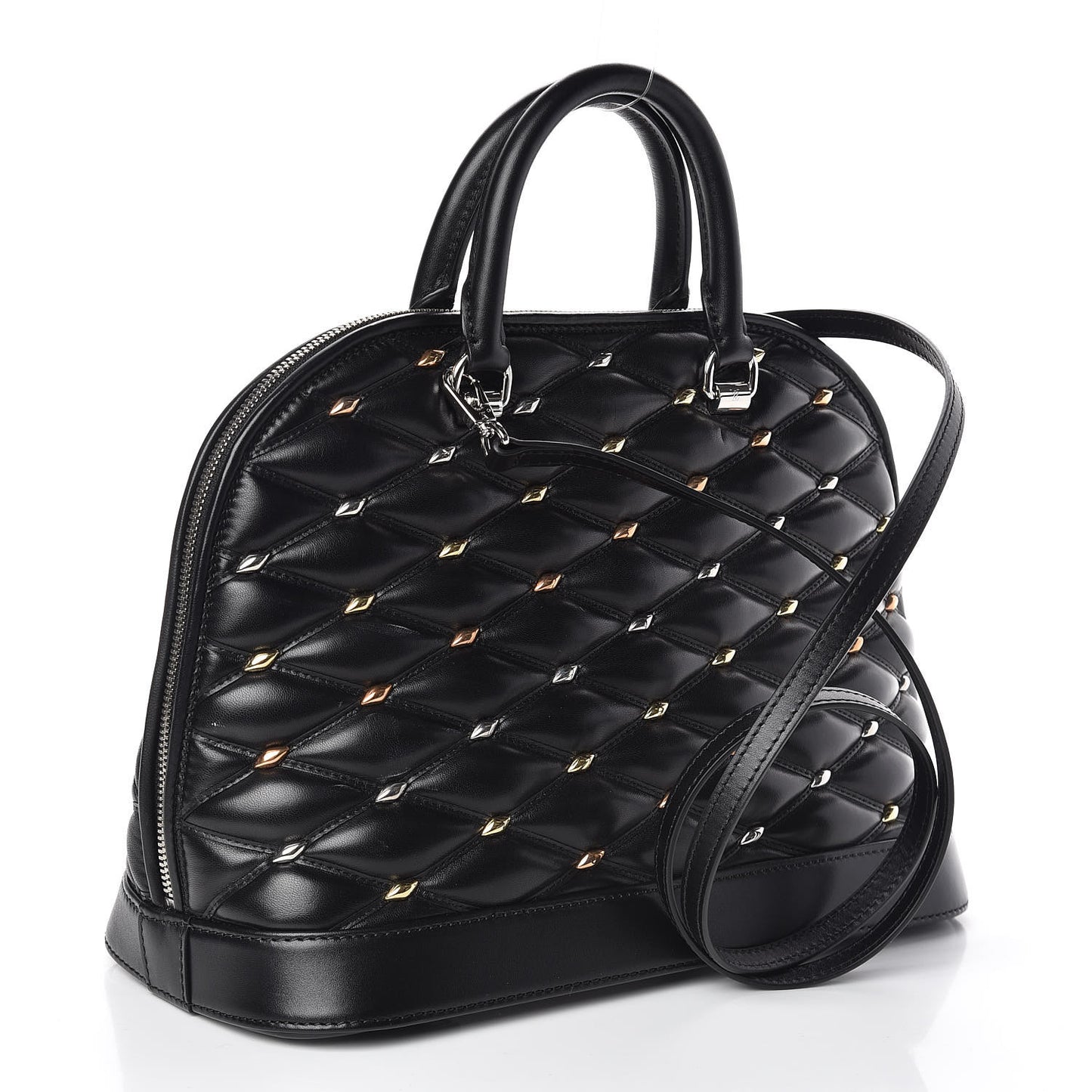 Lambskin Studded Malletage Alma PM Black