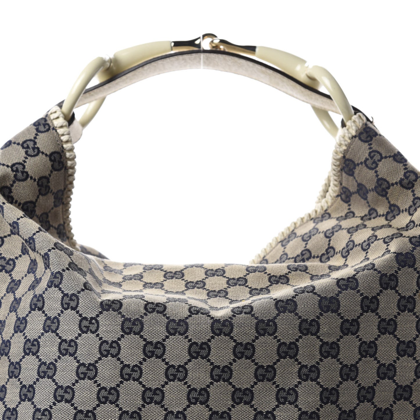 Monogram Large Horsebit Chain Hobo Navy