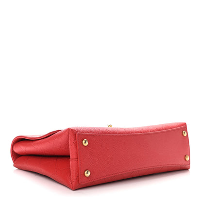 Chanel Grained Calfskin Stitched Flap Red 7 of 21