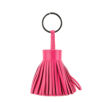 Hermes Lambskin Carmen Tassel Key Holder Rose Shocking 1 of 5