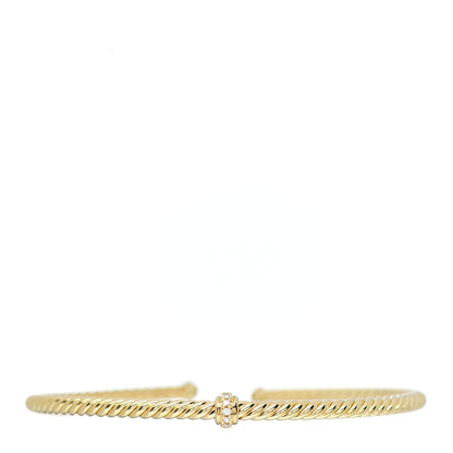 David Yurman 18K Yellow Gold Diamond 3mm Renaissance Center Station Bracelet 1 of 4