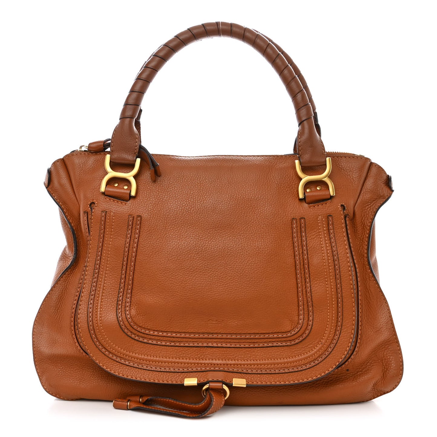 Calfskin Large Marcie Satchel Tan