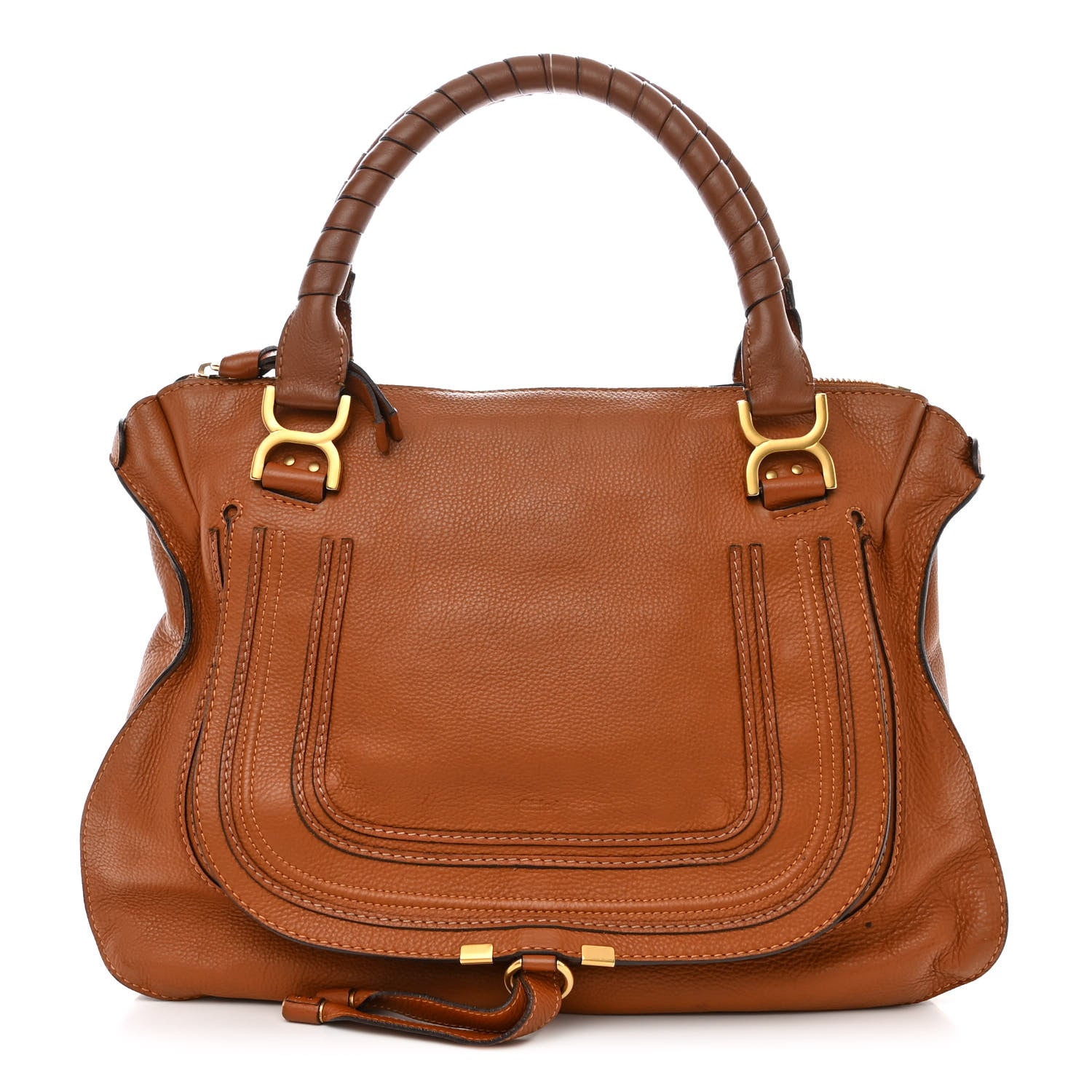 Chloe Calfskin Large Marcie Satchel Tan 1 of 13