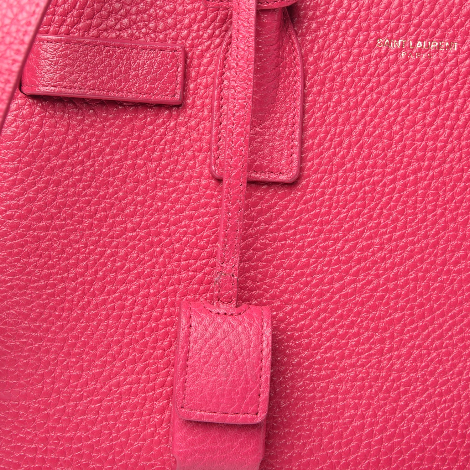 Saint Laurent Grained Calfskin Baby Sac De Jour Lipstick Fuchsia 10 of 10