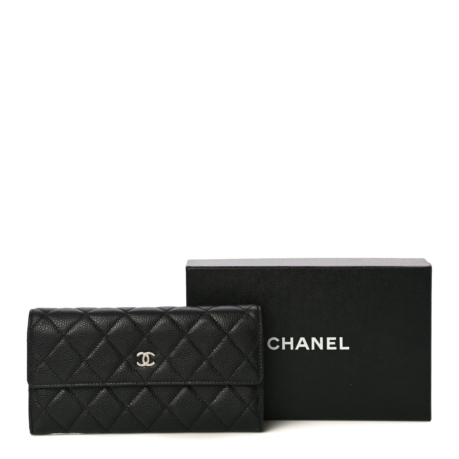 Chanel Caviar Quilted Large Gusset Flap Wallet Black 13 of 13