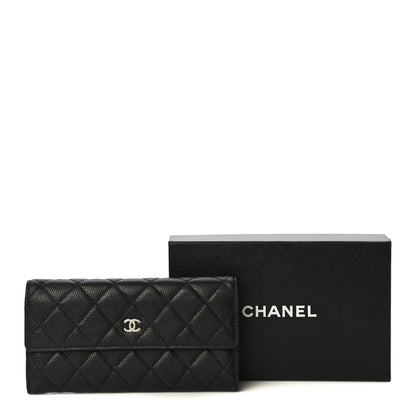 Chanel Caviar Quilted Large Gusset Flap Wallet Black 13 of 13