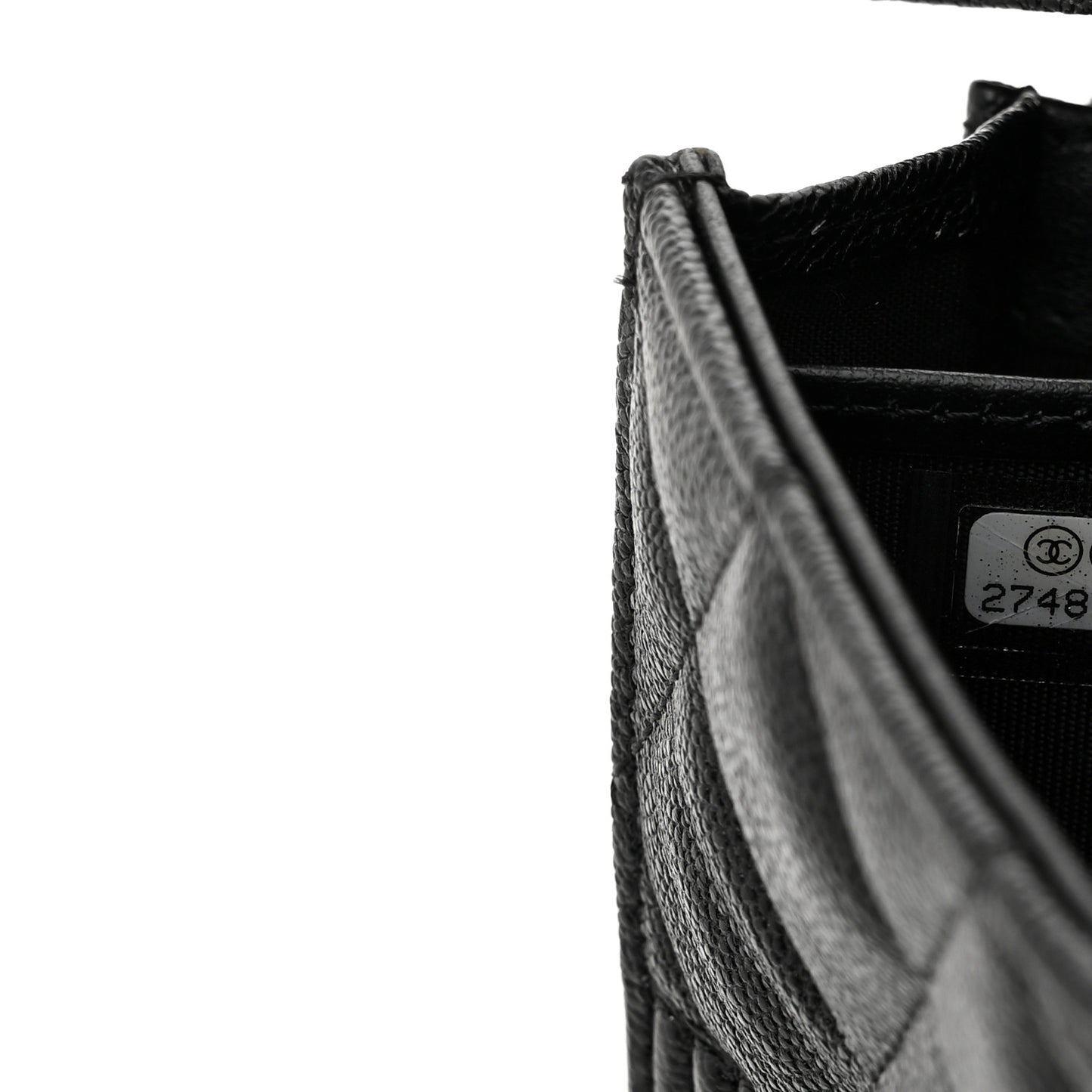 Caviar Quilted Large Boy Gusset Flap Wallet Black