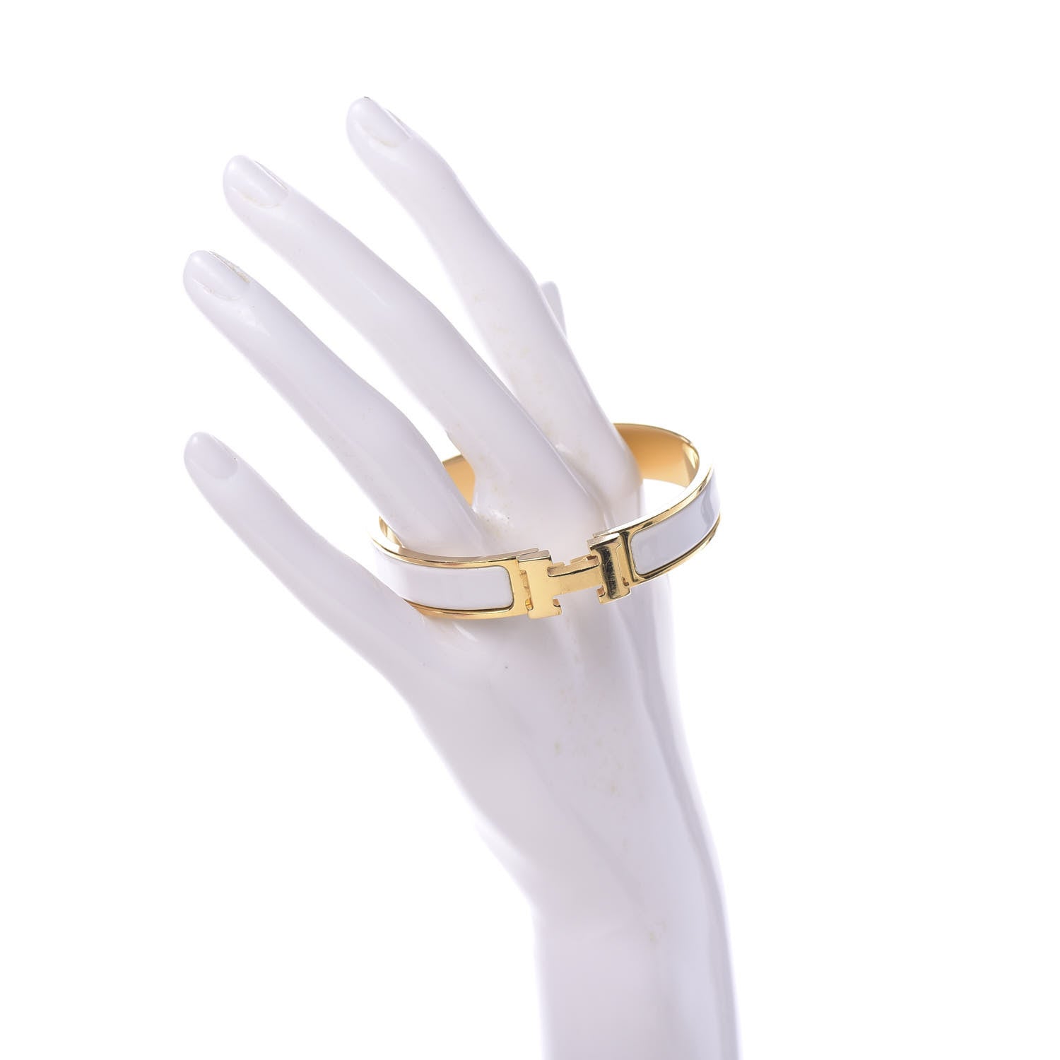 Hermes Enamel Narrow Clic Clac H Bracelet PM White 2 of 5