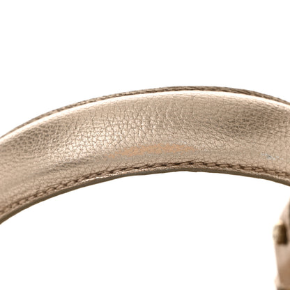 Salvatore Ferragamo Metallic Grained Calfskin Medium Sofia Satchel Gold 12 of 14