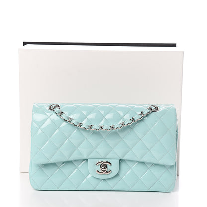 Chanel Patent Calfskin Quilted Medium Double Flap Light Green 11 of 11