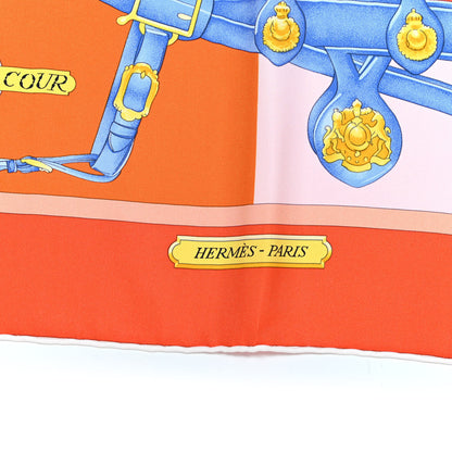 Hermes Silk Harnais De Cour Scarf 90 Orange 2 of 3