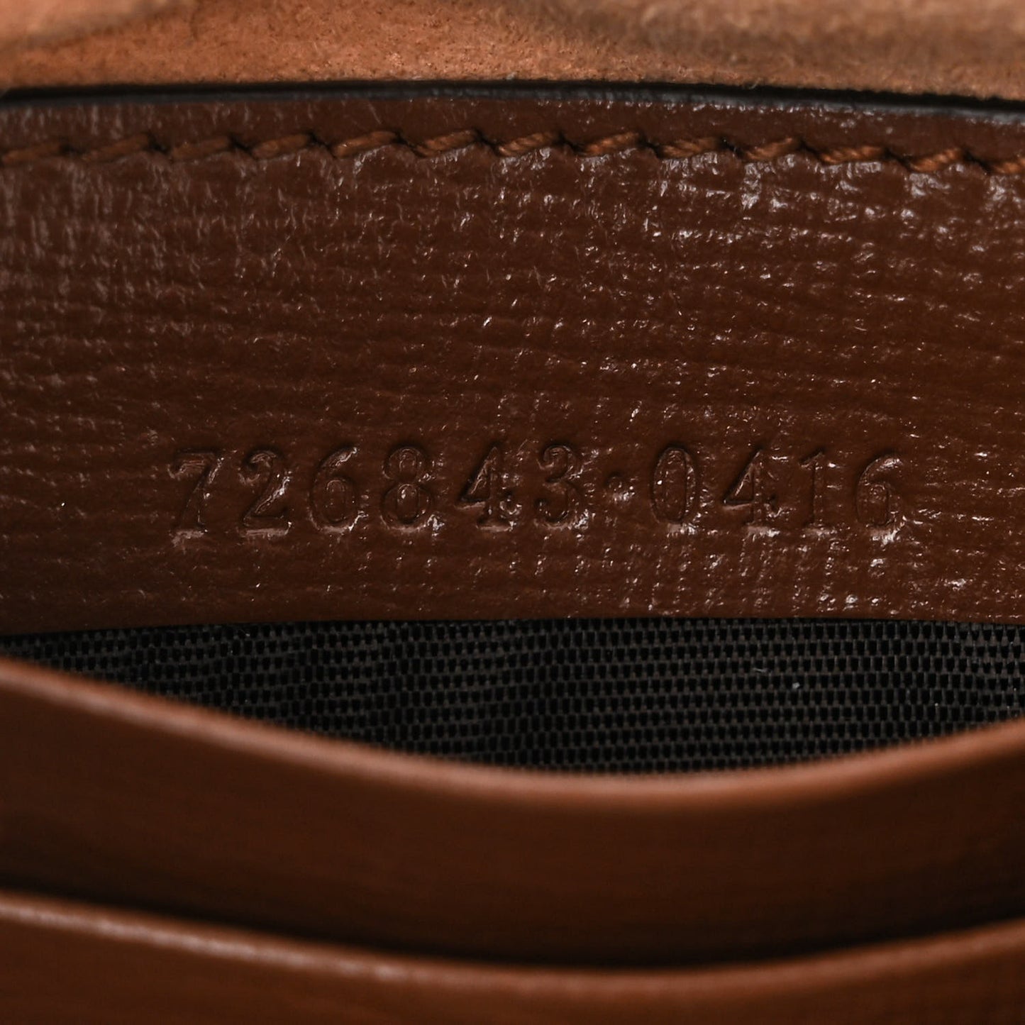 GG Supreme Monogram Azalea Calfskin Mini Retro Interlocking G Half Moon Bag Beige Ebony Brown Sugar