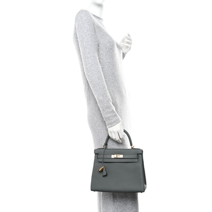 Hermes Togo Kelly Retourne 28 Vert Amande 2 of 12