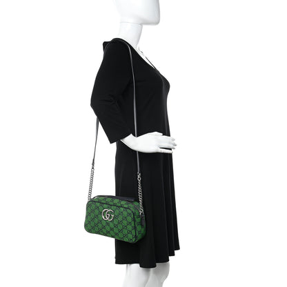 Gucci Monogram Multicolor Matelasse Diagonal Small GG Marmont Chain Shoulder Bag Green Blue 2 of 11