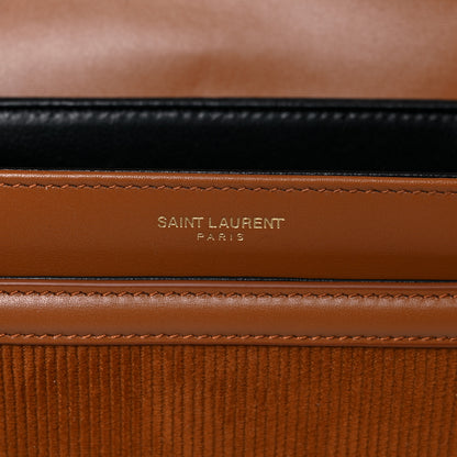 Saint Laurent Courduroy Small Solferino Satchel Brown 8 of 12
