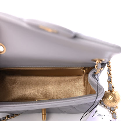 Chanel Lambskin Quilted Mini Pearl Crush Flap Light Grey 4 of 4