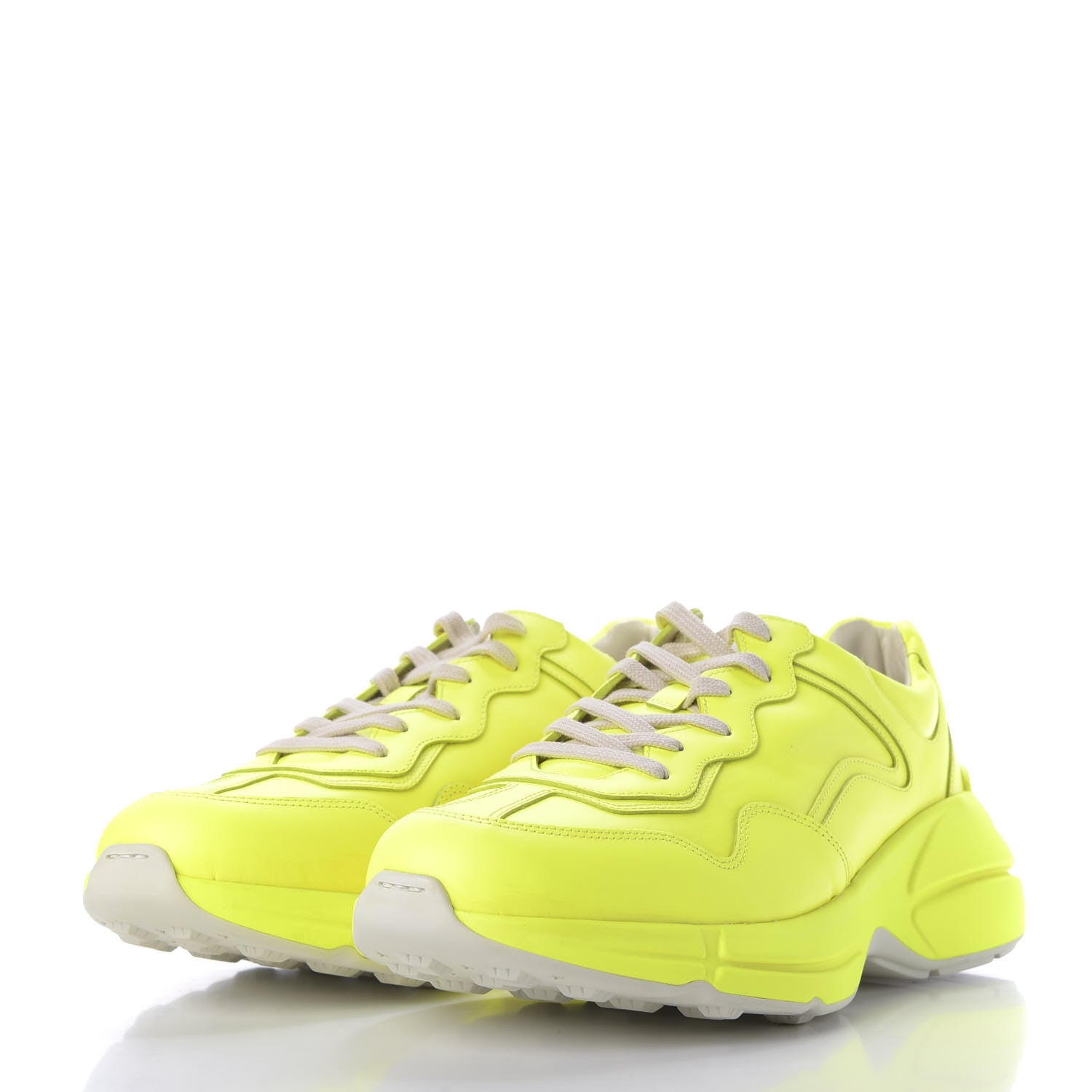 Gucci Calfskin Mens Rhyton Sneakers 11 Yellow Fluo 3 of 10