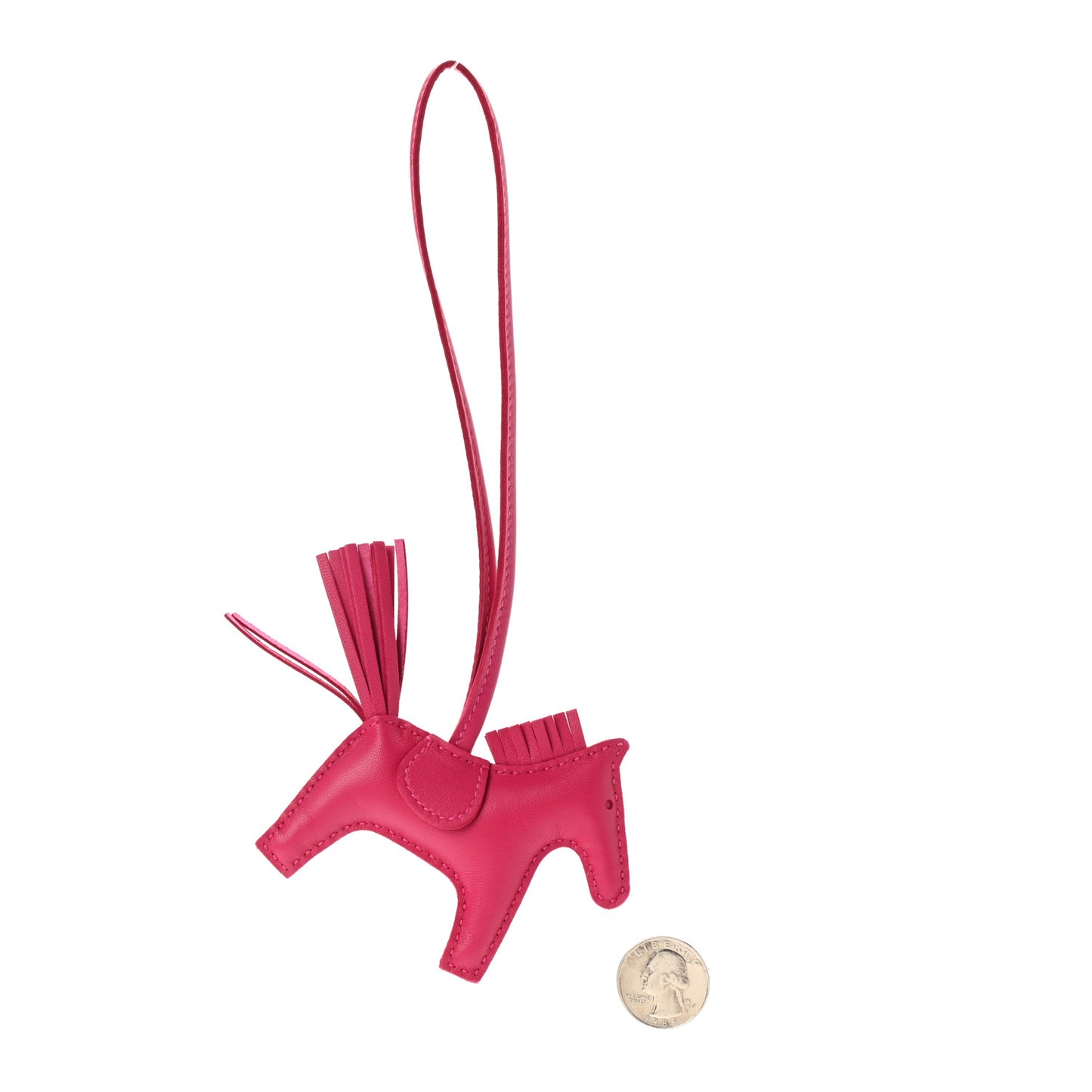 Milo Lambskin Grigri Rodeo Horse Bag Charm PM Rose Mexico