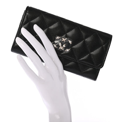 Chanel Caviar Quilted Pearl Coco Candy Wallet Black 2 of 9