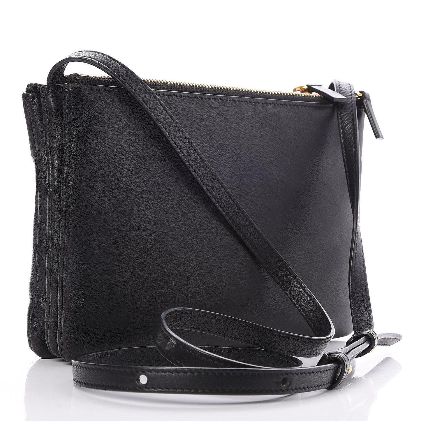 Lambskin Small Trio Crossbody Bag Black