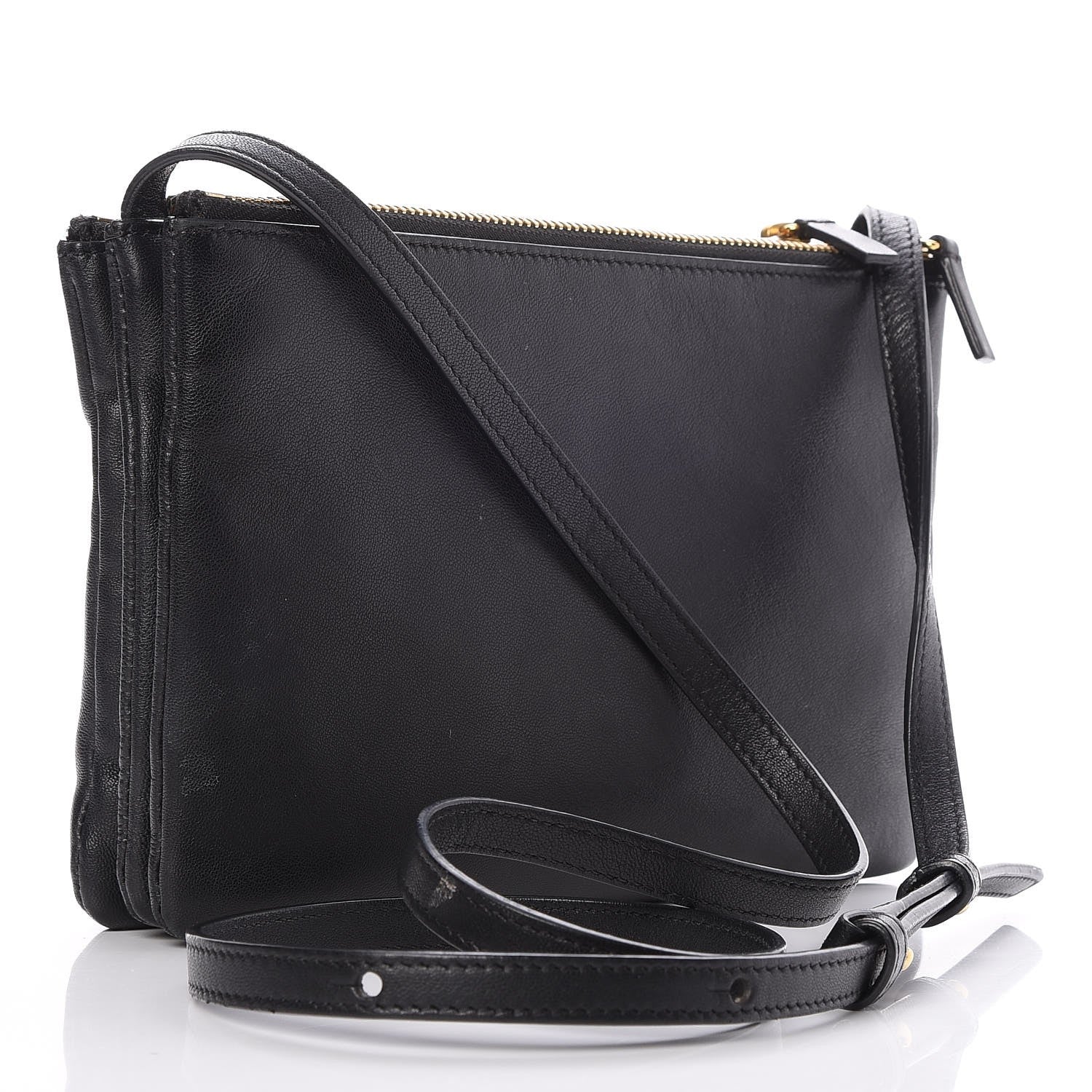 Celine Lambskin Small Trio Crossbody Bag Black 3 of 7