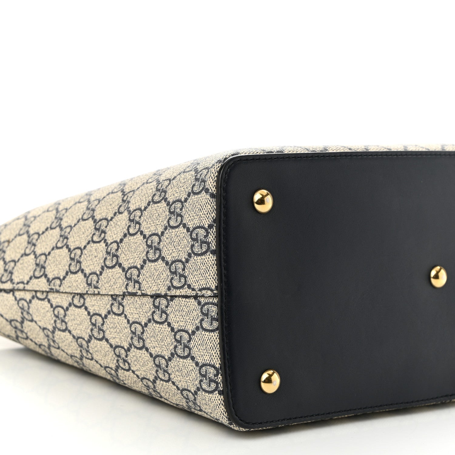 Gucci GG Supreme Monogram Linea A Foldover Tote Beige Blue 9 of 12