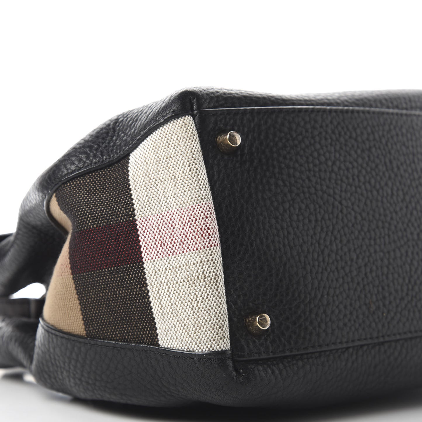 Grainy Calfskin House Check Small Maidstone Black