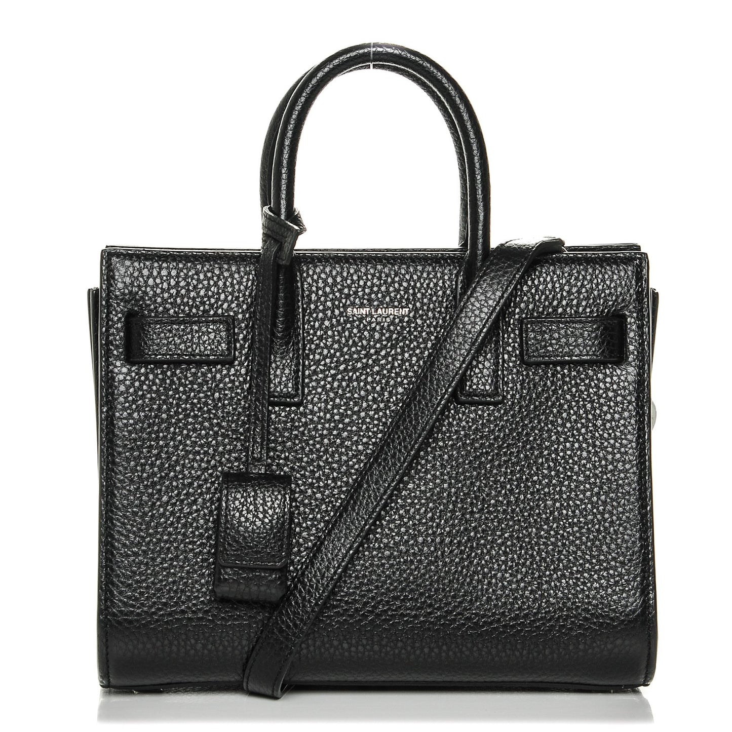 Grained Calfskin Nano Sac De Jour Black