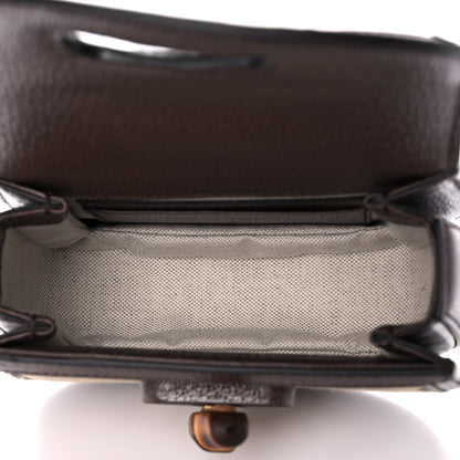 Gucci Monogram Jumbo GG Textured Dollar Calfskin Web Mini Bamboo 1947 Top Handle Bag Camel Ebony New Acero 5 of 10