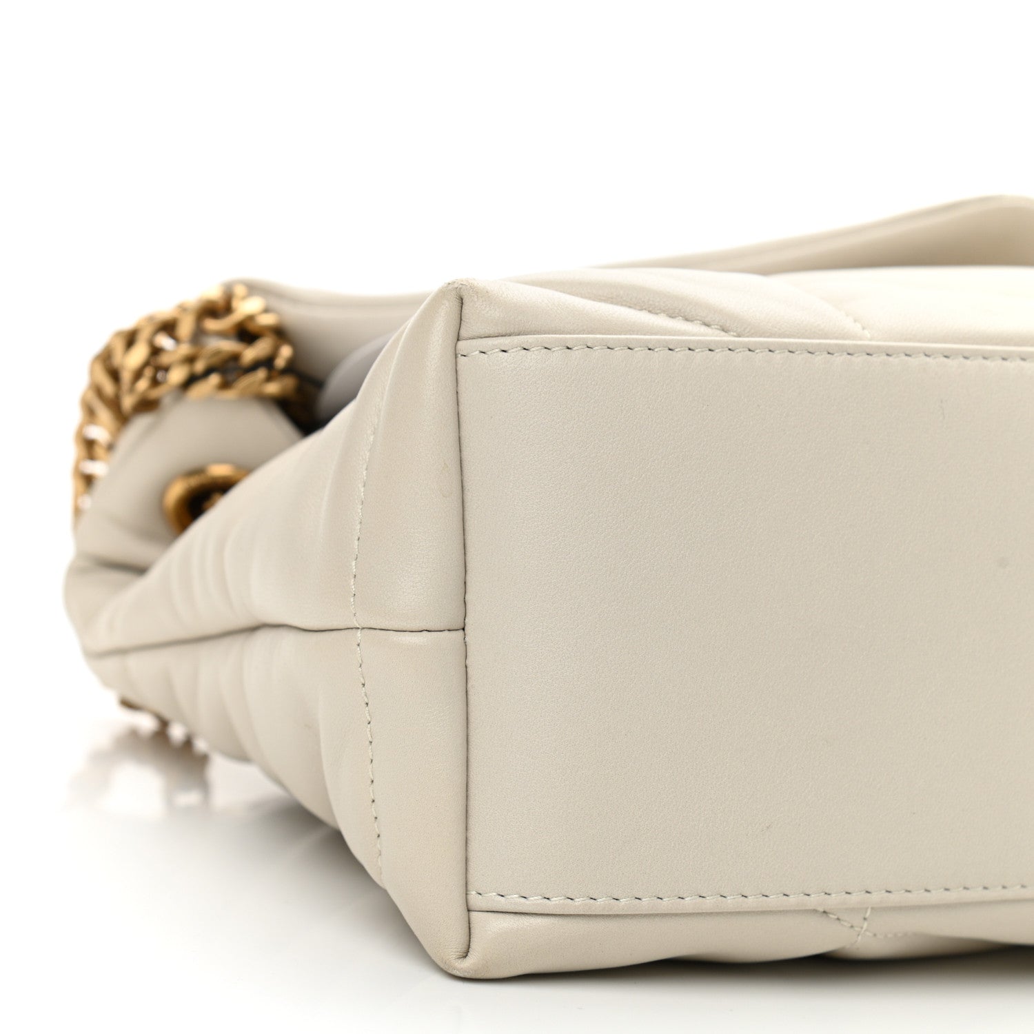 Saint Laurent Lambskin Quilted Small Loulou Puffer Monogram Chain Satchel Crema Soft 8 of 12
