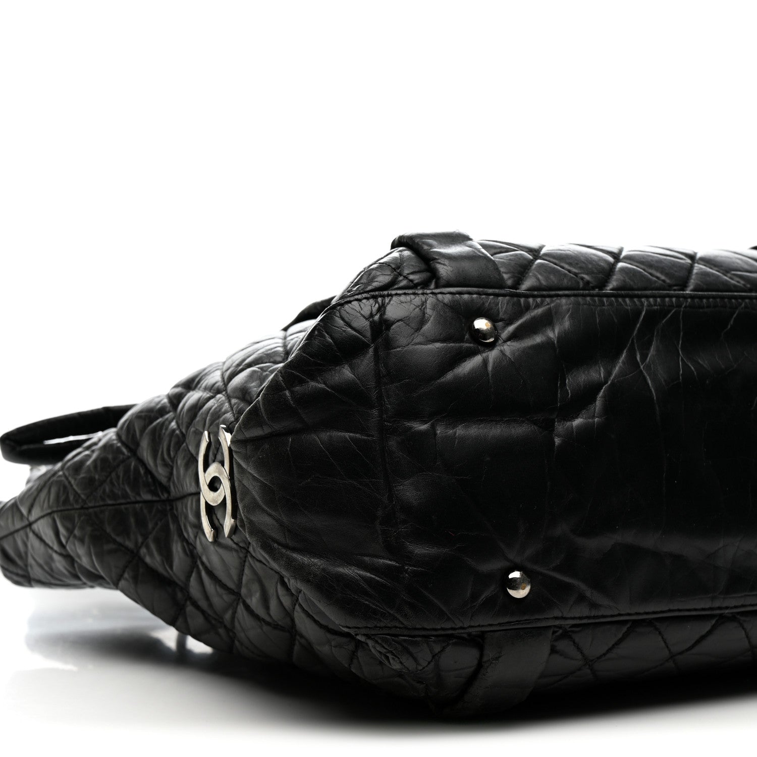 Chanel Distressed Lambskin Vintage Ligne Lady Braid Tote Black 9 of 10
