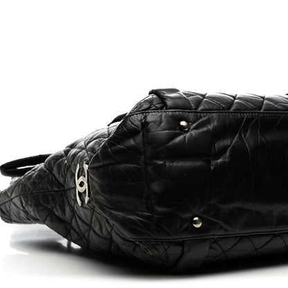 Chanel Distressed Lambskin Vintage Ligne Lady Braid Tote Black 9 of 10