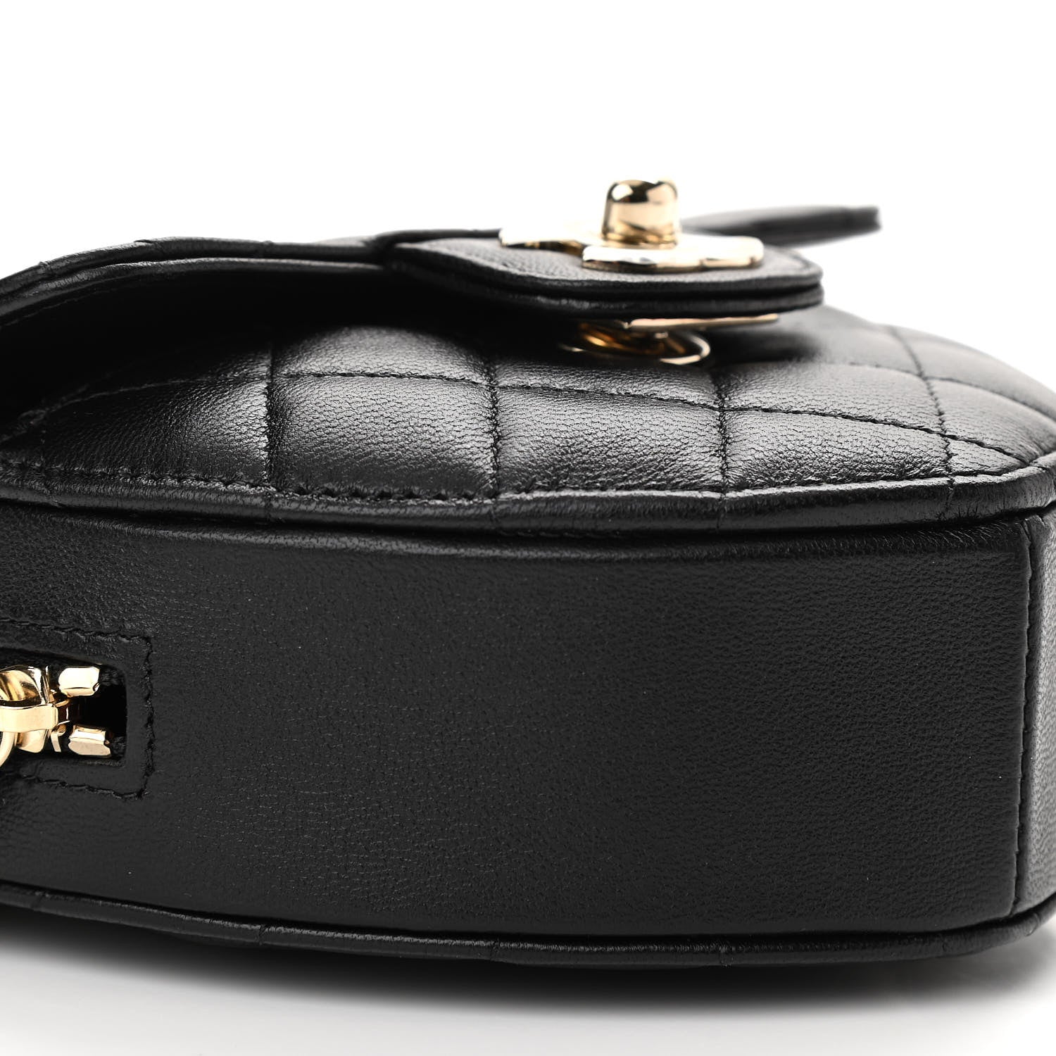 Chanel Lambskin Quilted CC In Love Heart Clutch With Chain Black 9 of 11