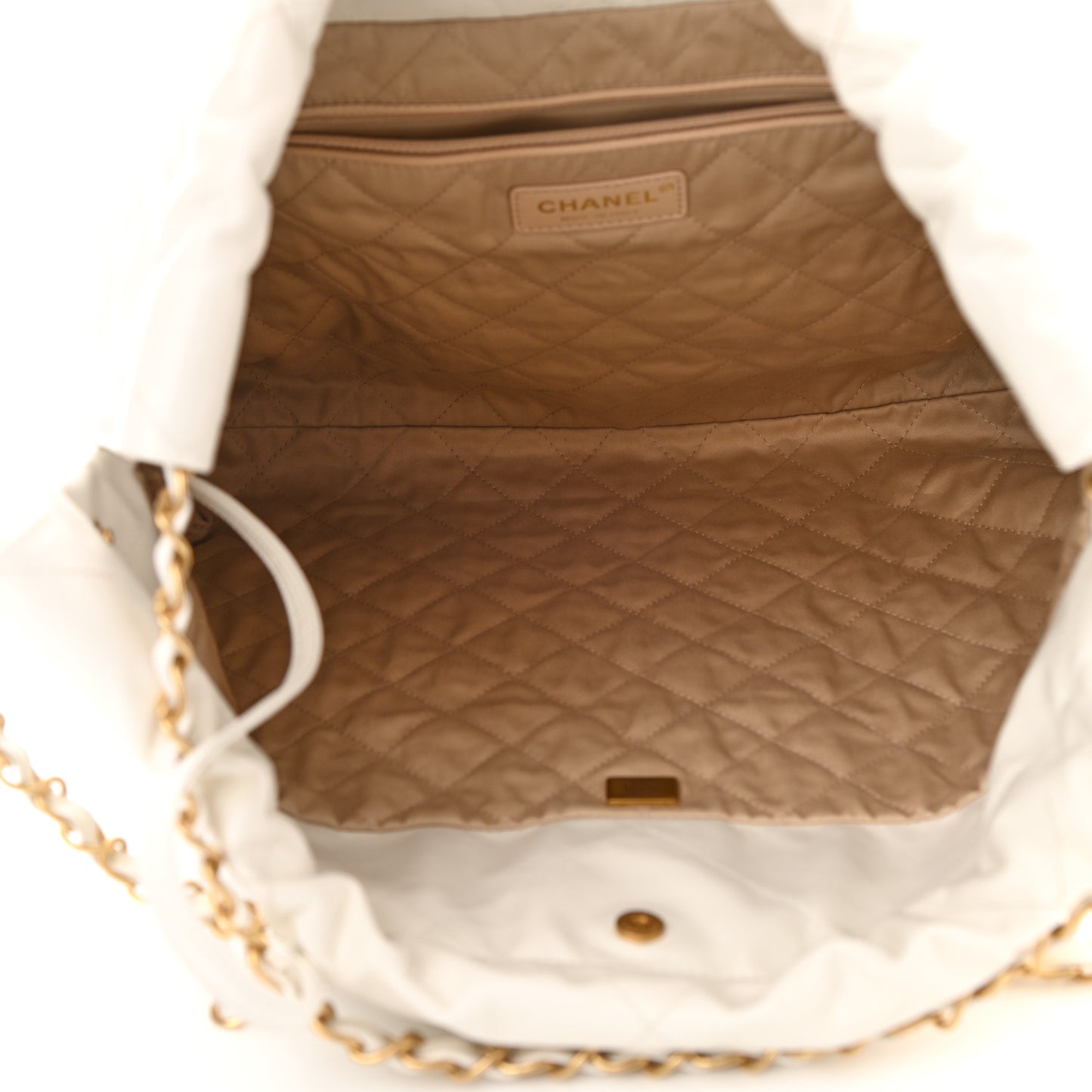 Calfskin Quilted Chanel 22 White