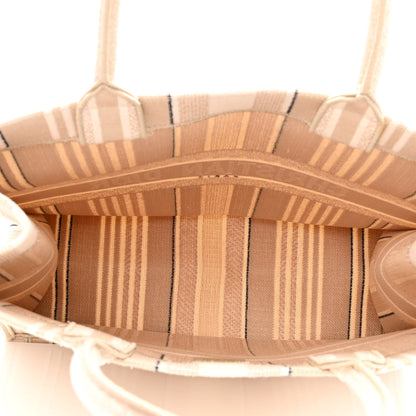 Christian Dior Canvas Embroidered Large Stripes Book Tote Beige 5 of 11