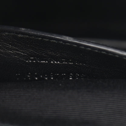 Saint Laurent Calfskin Matelasse Chevron Medium Monogram Satchel Black 8 of 16