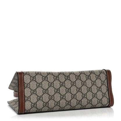 Gucci GG Supreme Monogram Calfskin Small Padlock Tote Beige Ebony Tuscany 4 of 12