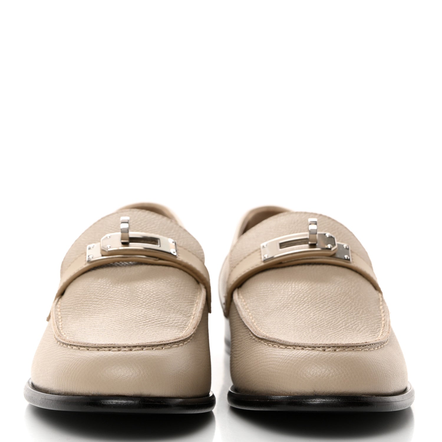 Hermes Epsom Womens Destin Loafer 36.5 Blanc Gomme 2 of 12