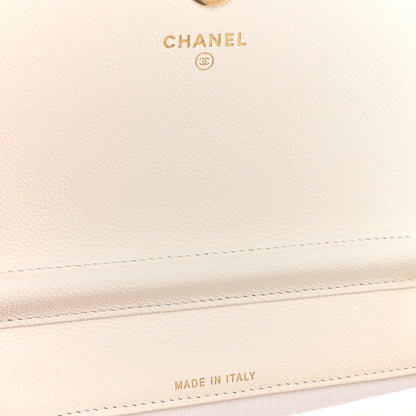 Chanel Caviar Quilted Square Wallet On Chain WOC White 6 of 14