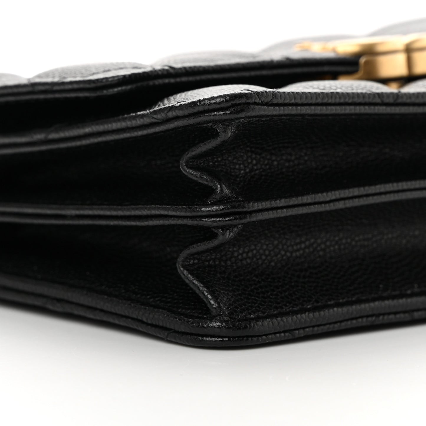 Caviar Quilted Mini Bracelet On Chain Wallet On Chain WOC Black