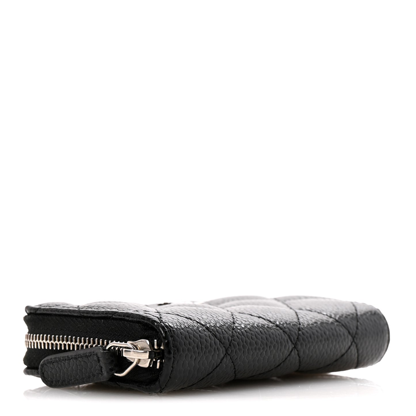 Caviar Quilted Zip Coin Purse Black