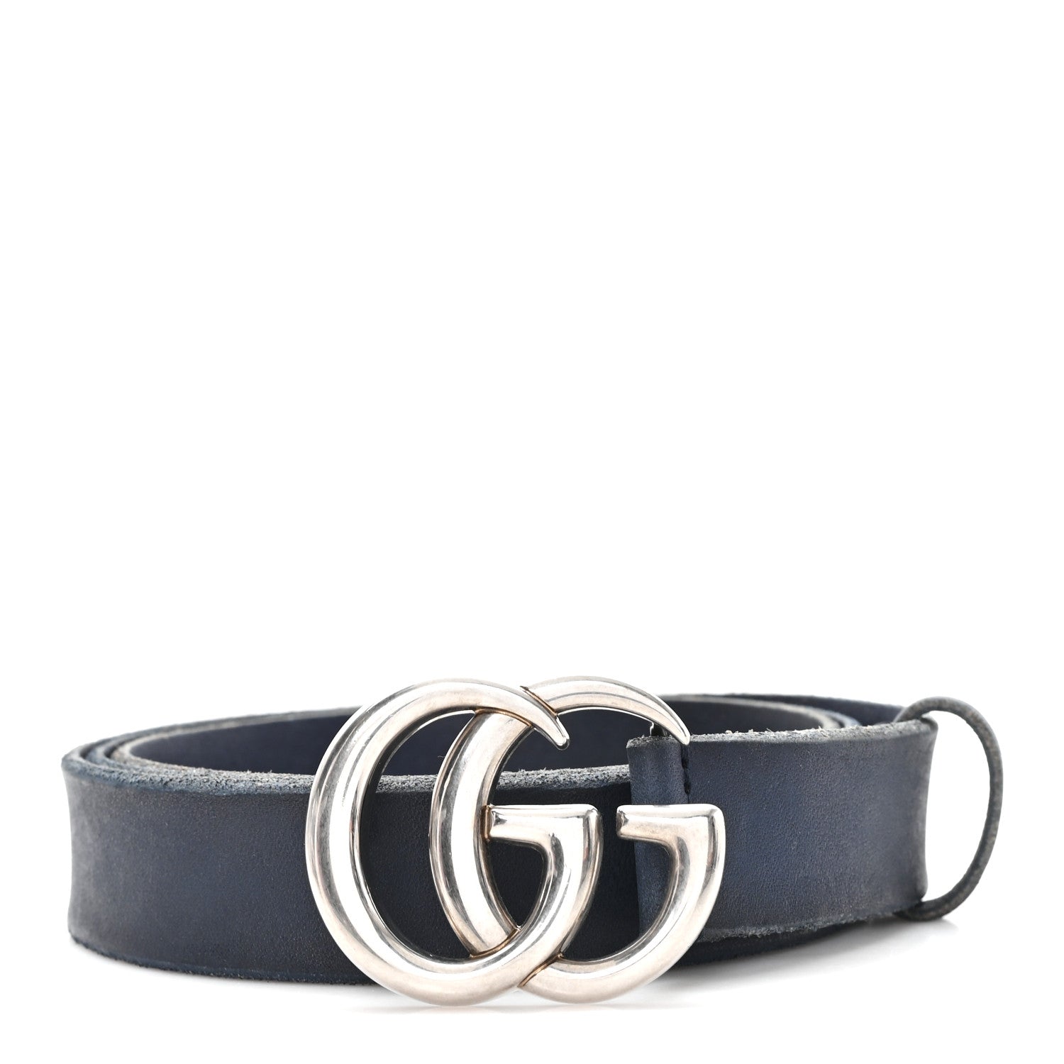 Gucci Cuoio Toscano Nickel Double G 30mm Belt 115 46 Blue 1 of 5
