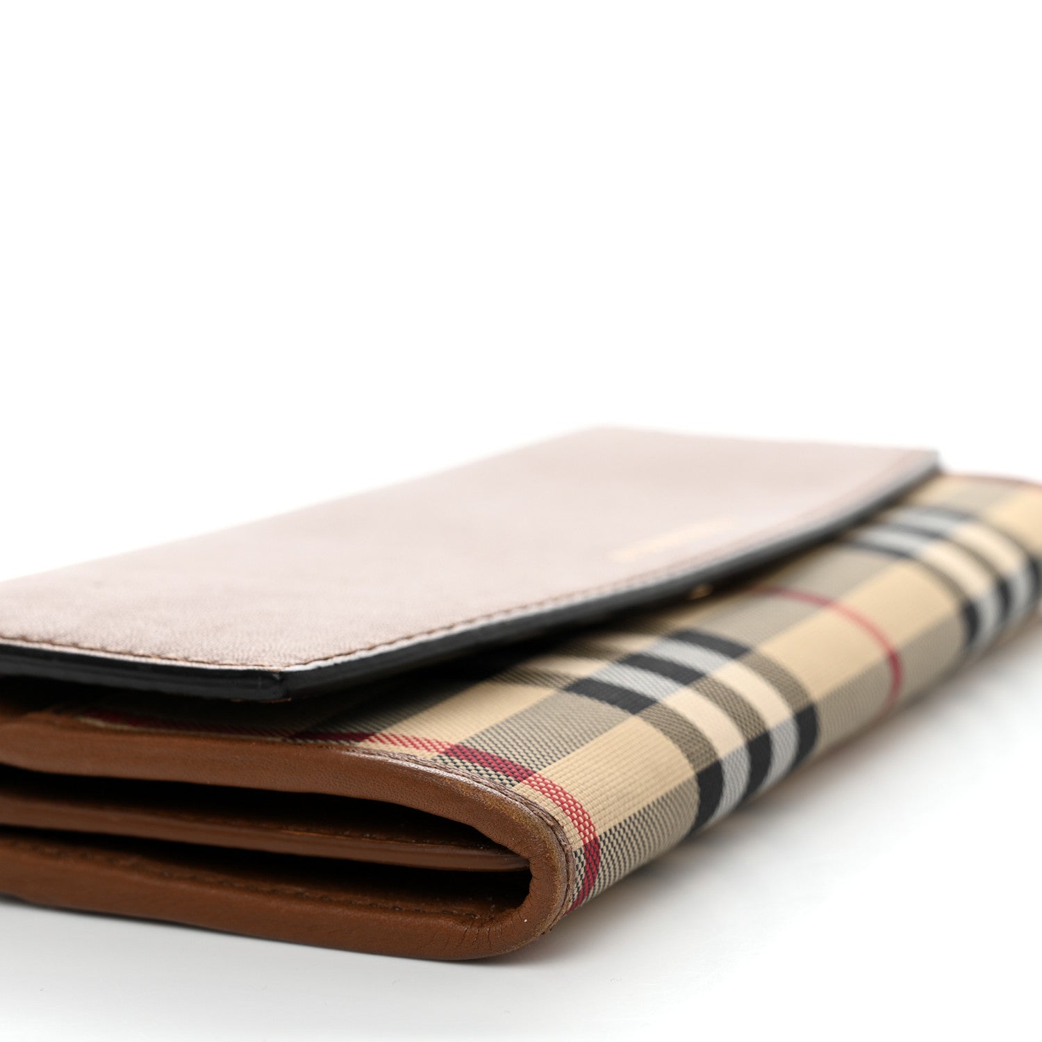 Burberry Calfskin Horseferry Check Porter Continental Wallet Tan 9 of 11