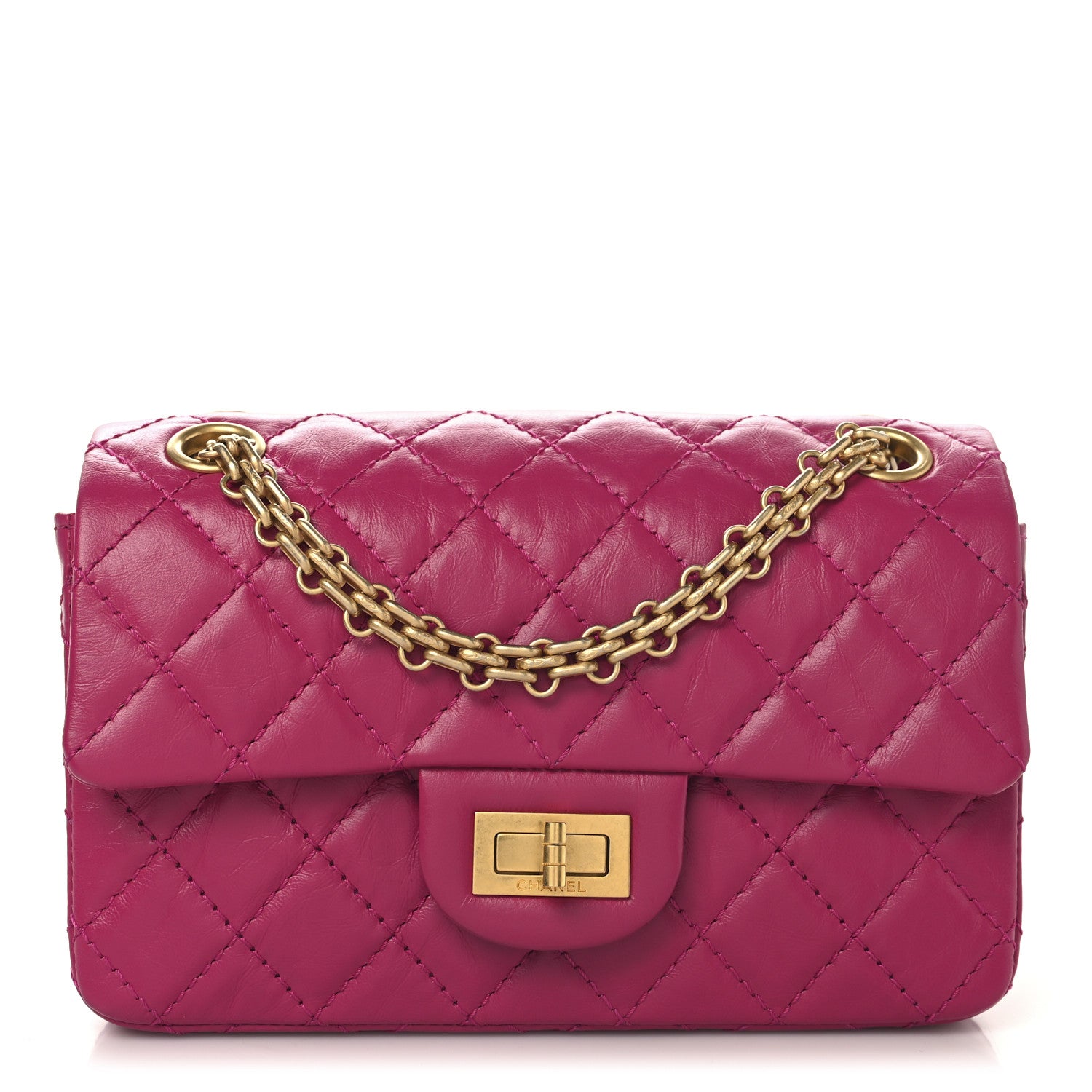 Chanel Aged Calfskin Quilted 2.55 Reissue Mini Flap Fuchsia 1 of 10
