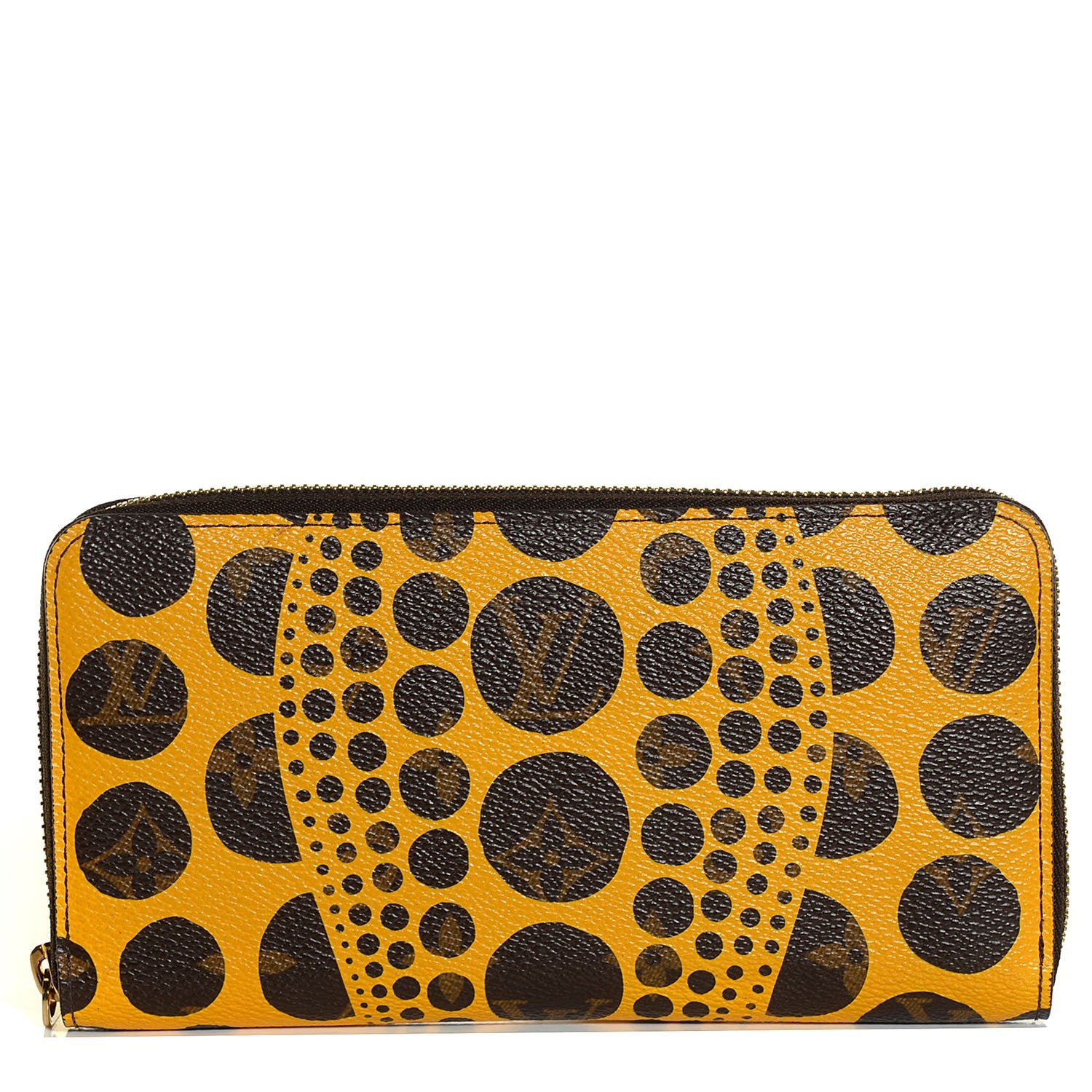 Louis Vuitton Monogram Kusama Pumpkin Dots Zippy Wallet Yellow 1 of 8