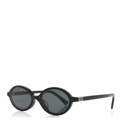 Miu Miu Acetate Oval Regard Sunglasses SMU04Z Black 1 of 7