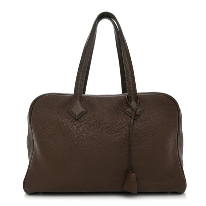 Hermes Taurillon Clemence Victoria II 35 Chocolate 1 of 10