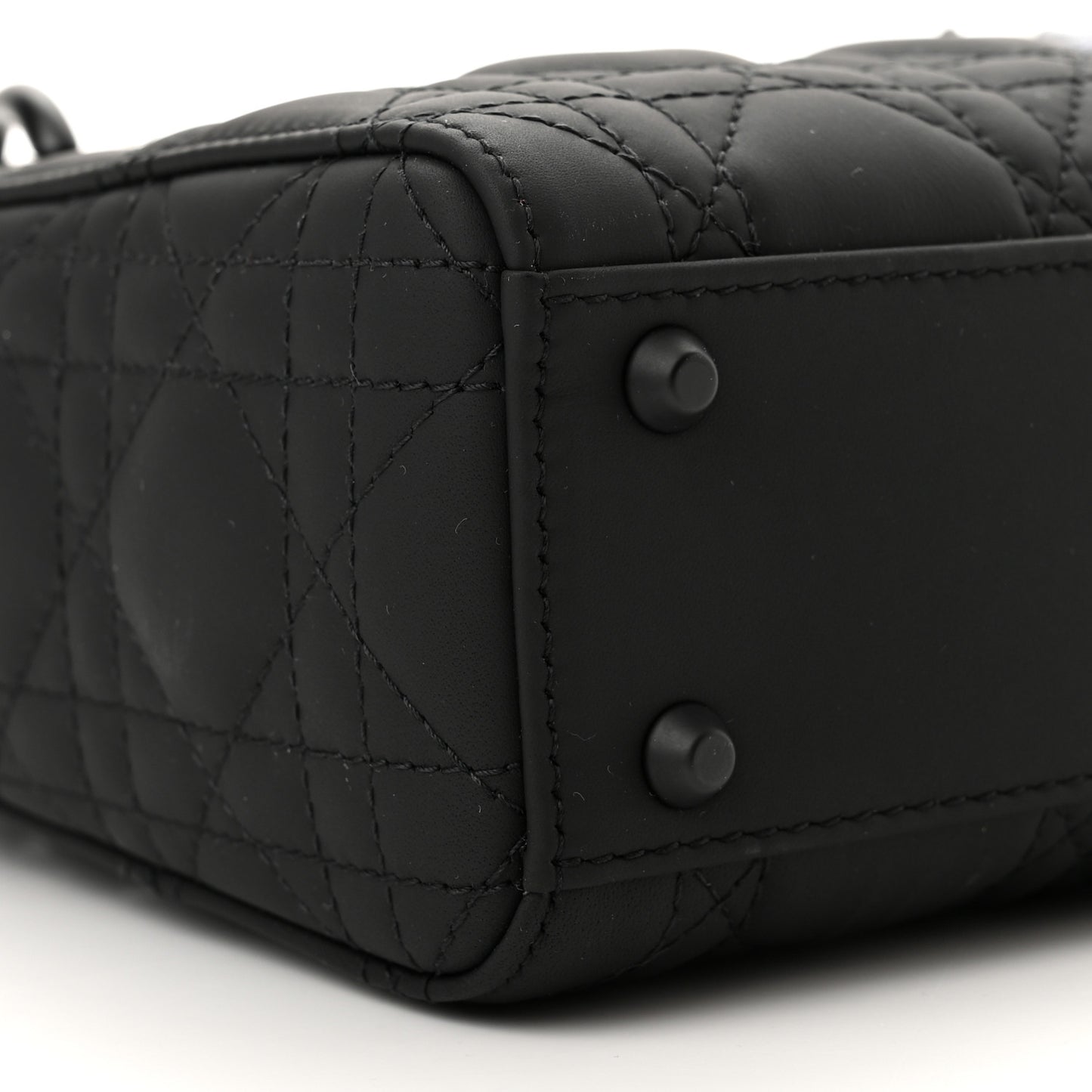 Ultra Matte Calfskin Cannage Mini Lady Dior Black